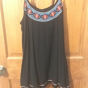 Black top with fun tribal pattern